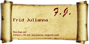 Frid Julianna névjegykártya